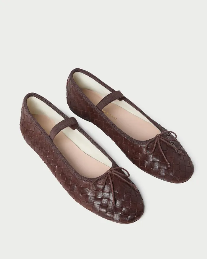Women Flats and Loafers Loeffler Randall Leonie Espresso Woven Ballet Flat Women Flats and Loafers Loeffler Randall Leonie Espresso Woven Ballet Flat