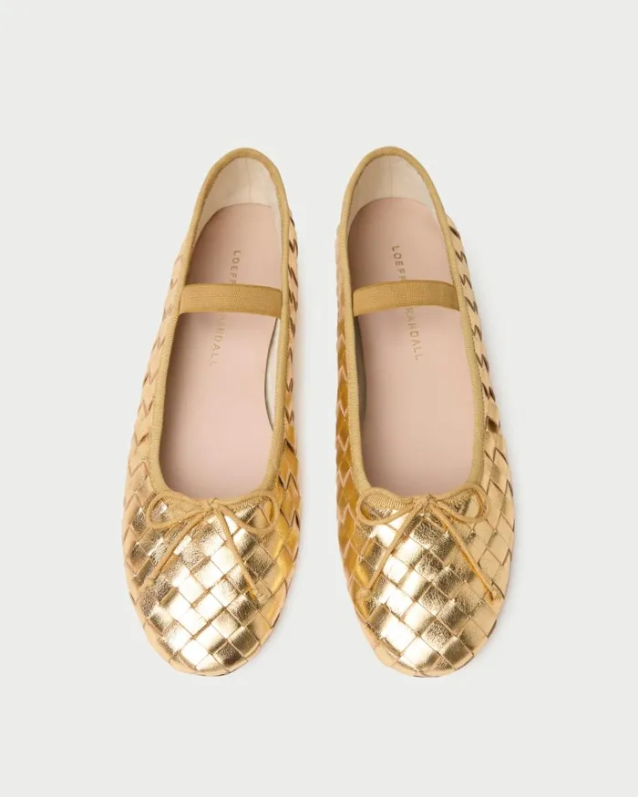 Women Flats and Loafers Loeffler Randall Leonie Gold Woven Ballet Flat I Flats I Footwear Women Flats and Loafers Loeffler Randall Leonie Gold Woven Ballet Flat I Flats I Footwear