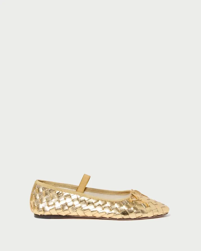 Women Flats and Loafers Loeffler Randall Leonie Gold Woven Ballet Flat I Flats I Footwear Women Flats and Loafers Loeffler Randall Leonie Gold Woven Ballet Flat I Flats I Footwear
