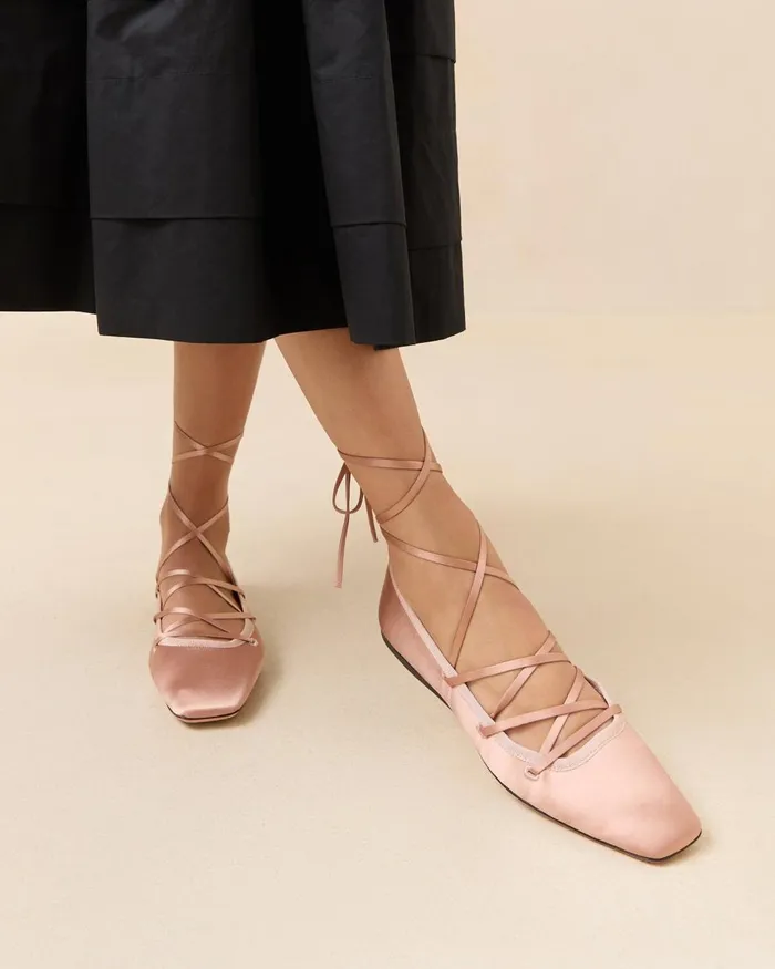 Women Flats and Loafers Loeffler Randall Louisa Blush LaceUp Ballet Flat Women Flats and Loafers Loeffler Randall Louisa Blush LaceUp Ballet Flat