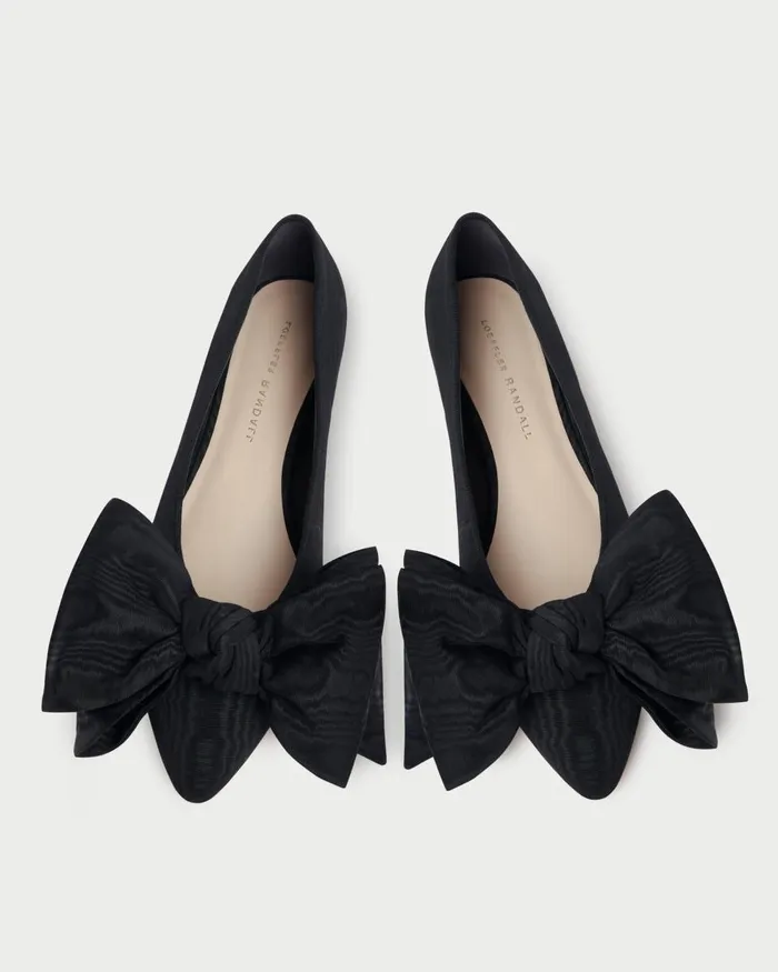 Women Flats and Loafers Loeffler Randall Noa Black Moir Bow Flat L Flats L Footwear Women Flats and Loafers Loeffler Randall Noa Black Moir Bow Flat L Flats L Footwear