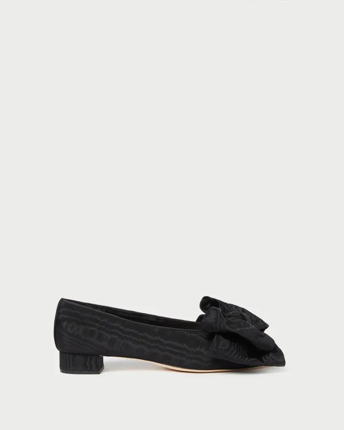 Women Flats and Loafers Loeffler Randall Noa Black Moir Bow Flat L Flats L Footwear Women Flats and Loafers Loeffler Randall Noa Black Moir Bow Flat L Flats L Footwear