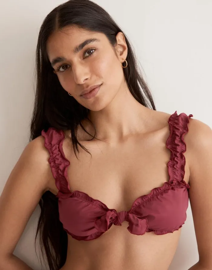 Women Frankies Bikinis Colby Bikini Top Bordeaux Madewell Swim