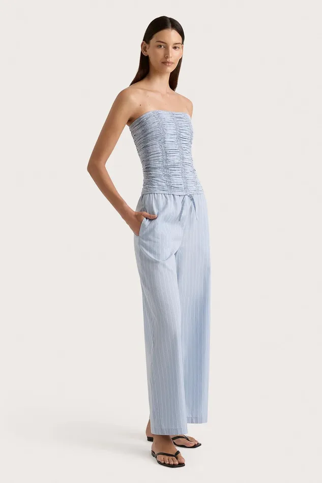 Women Freja Pant Blue Pinstripe Faithfull The Brand Pants Women Freja Pant Blue Pinstripe Faithfull The Brand Pants