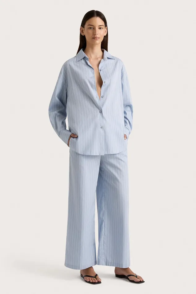 Women Freja Pant Blue Pinstripe Faithfull The Brand Pants Women Freja Pant Blue Pinstripe Faithfull The Brand Pants