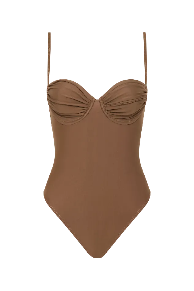 Women Gabriela One Piece Cocoa Faithfull The Brand Swim Women Gabriela One Piece Cocoa Faithfull The Brand Swim