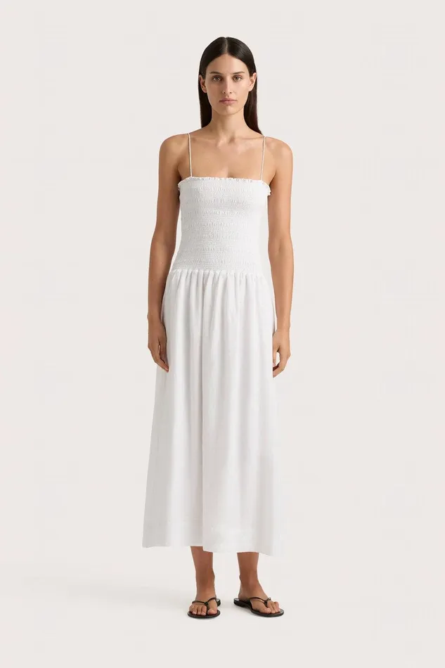 Women Geriba Midi Dress White Faithfull The Brand Dresses