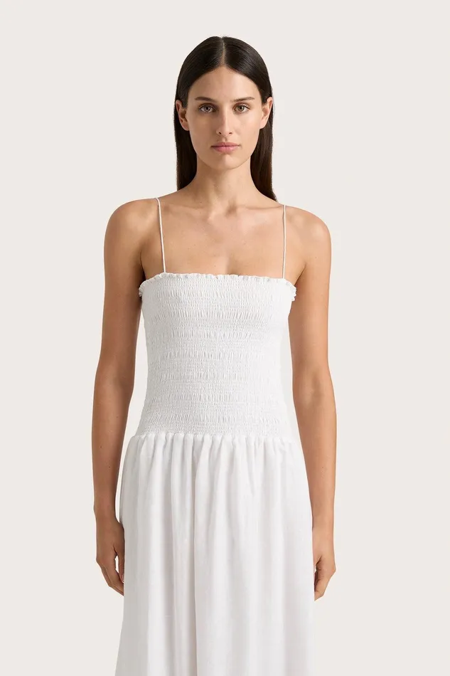 Women Geriba Midi Dress White Faithfull The Brand Dresses Women Geriba Midi Dress White Faithfull The Brand Dresses