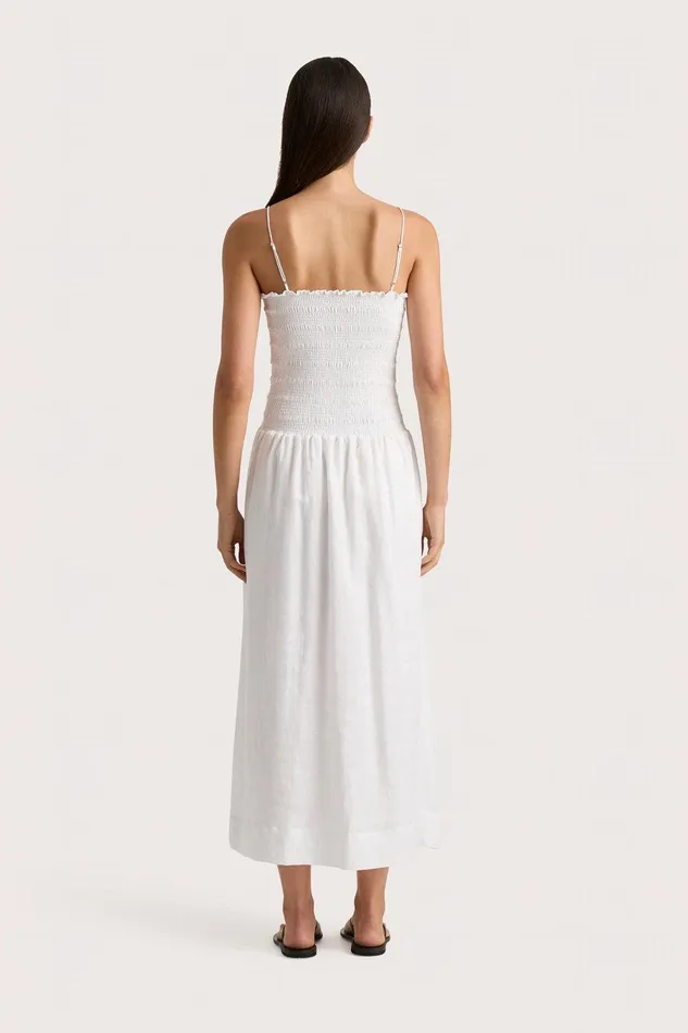 Women Geriba Midi Dress White Faithfull The Brand Dresses Women Geriba Midi Dress White Faithfull The Brand Dresses