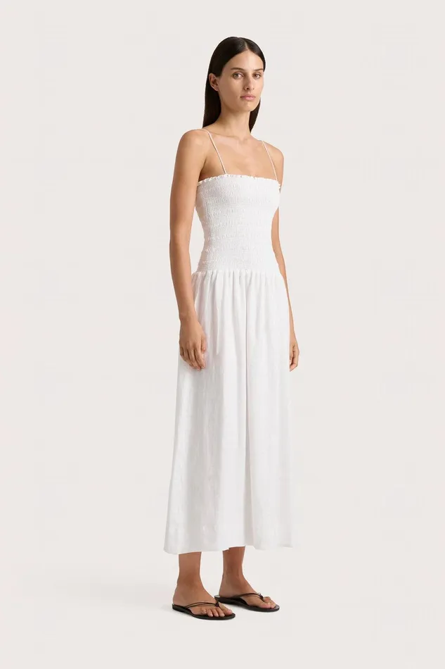 Women Geriba Midi Dress White Faithfull The Brand Dresses Women Geriba Midi Dress White Faithfull The Brand Dresses