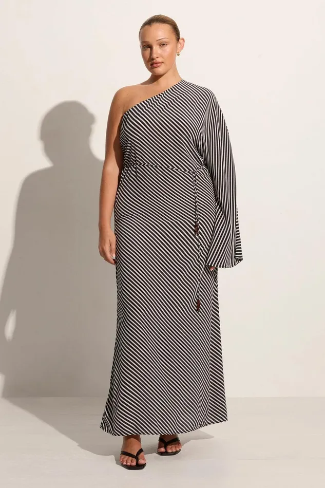 Women Gino Maxi Dress Toscano Stripe Black Faithfull The Brand Dresses