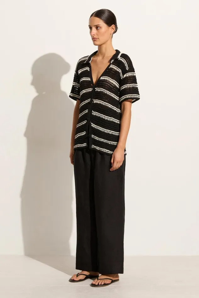 Women Gioia Handmade Crochet Shirt BlackOff White Faithfull The Brand Tops Women Gioia Handmade Crochet Shirt BlackOff White Faithfull The Brand Tops