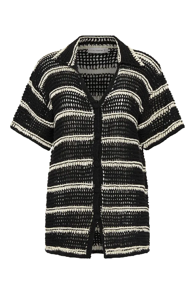 Women Gioia Handmade Crochet Shirt BlackOff White Faithfull The Brand Tops Women Gioia Handmade Crochet Shirt BlackOff White Faithfull The Brand Tops