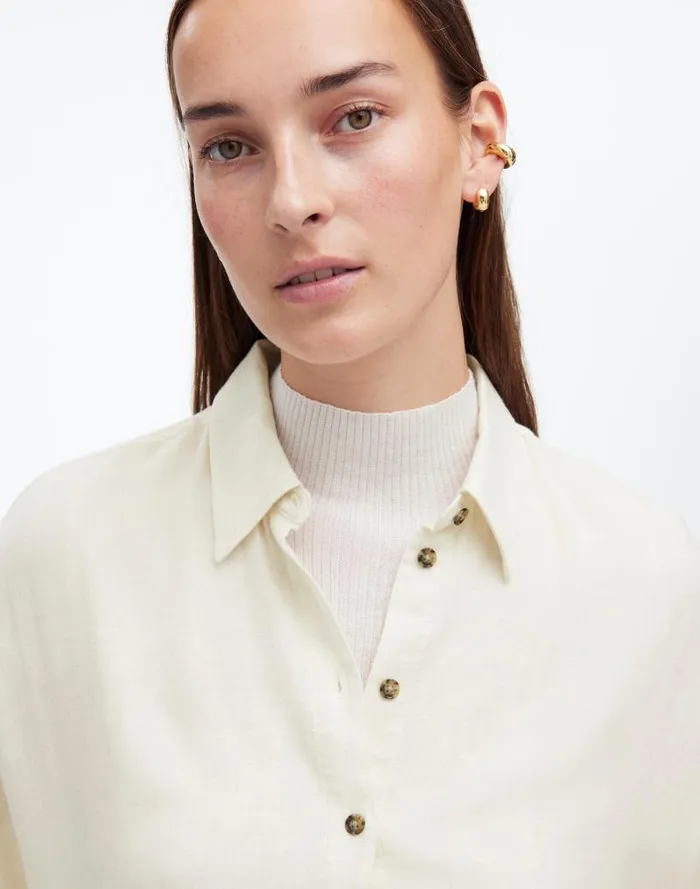 Women Heathered Flannel Dolman ButtonUp Shirt Ivory Melange Madewell Tops and Shirts Women Heathered Flannel Dolman ButtonUp Shirt Ivory Melange Madewell Tops and Shirts