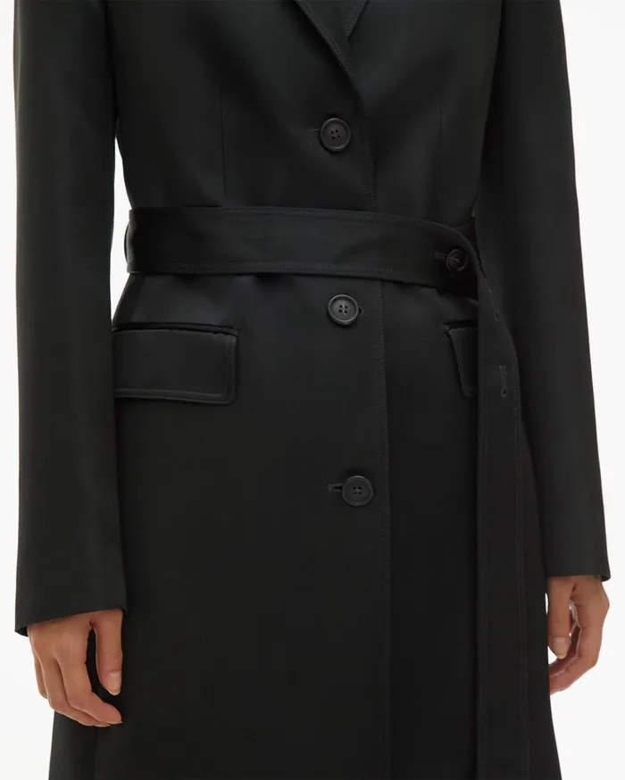 Women Heavy Satin Coat Forest Helmut Lang Outerwear
