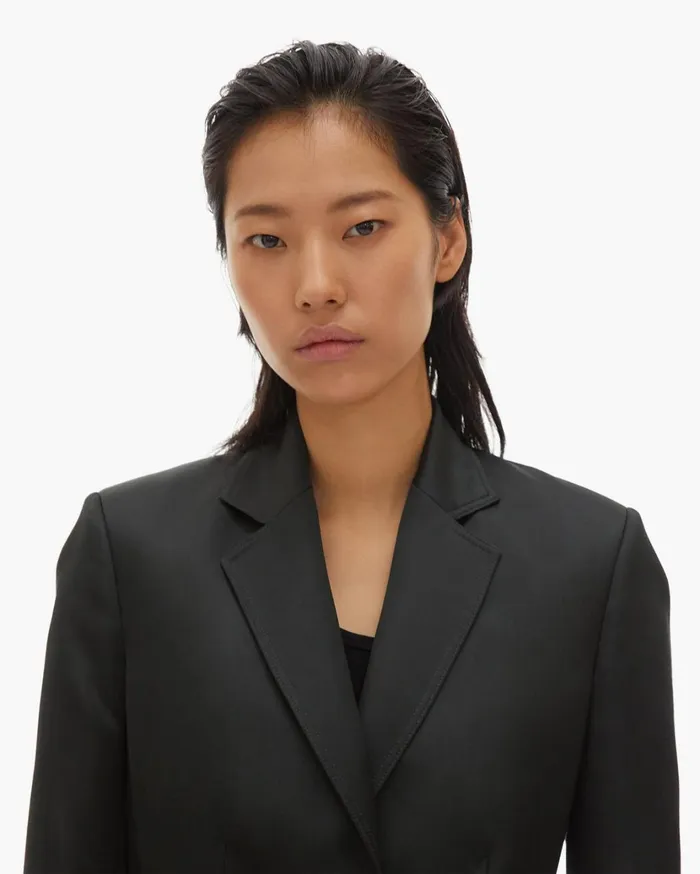Women Heavy Satin Coat Forest Helmut Lang Outerwear