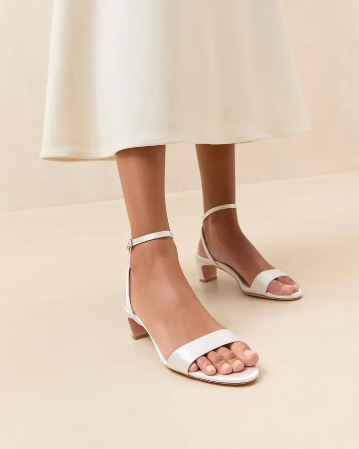 Women Heeled Sandals Loeffler Randall Alice Cream Satin Sandal Women Heeled Sandals Loeffler Randall Alice Cream Satin Sandal