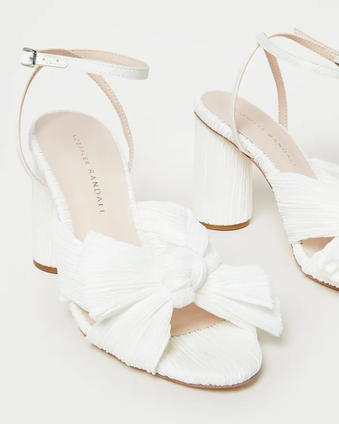 Women Heeled Sandals Loeffler Randall Camellia White Pleated Bow Heel L Heeled Sandals L Footwear Women Heeled Sandals Loeffler Randall Camellia White Pleated Bow Heel L Heeled Sandals L Footwear