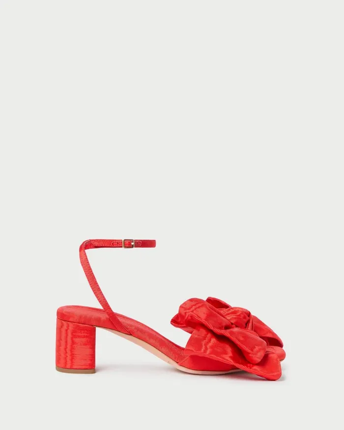 Women Heeled Sandals Loeffler Randall Carmen Red Moir Bow Sandal Women Heeled Sandals Loeffler Randall Carmen Red Moir Bow Sandal