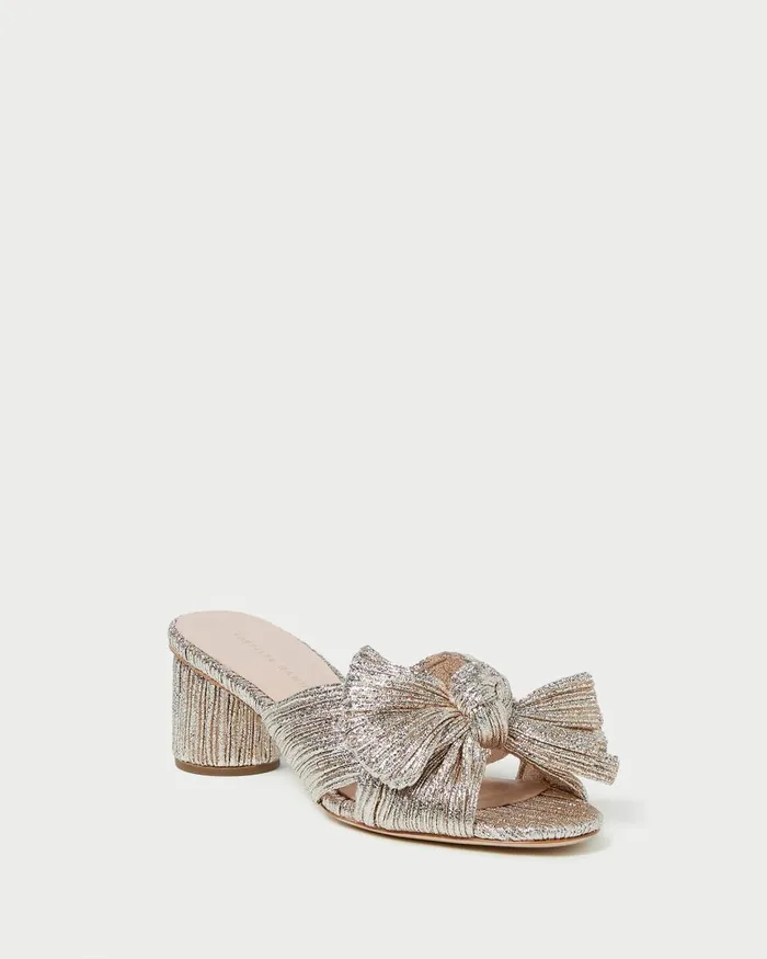 Women Heeled Sandals Loeffler Randall Emilia Champagne Pleated Bow Heel L Heeled Sandals L Footwear Women Heeled Sandals Loeffler Randall Emilia Champagne Pleated Bow Heel L Heeled Sandals L Footwear