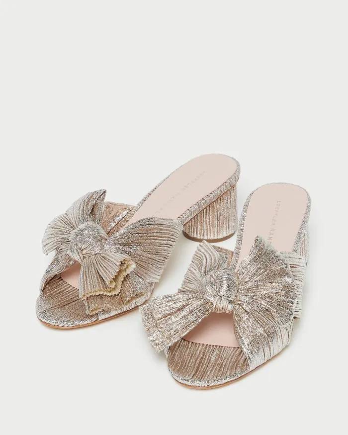 Women Heeled Sandals Loeffler Randall Emilia Champagne Pleated Bow Heel L Heeled Sandals L Footwear Women Heeled Sandals Loeffler Randall Emilia Champagne Pleated Bow Heel L Heeled Sandals L Footwear