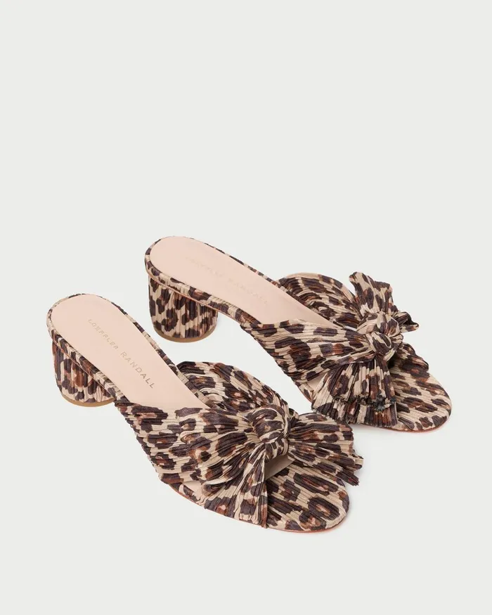 Women Heeled Sandals Loeffler Randall Emilia Leopard Pleated Bow Sandal Women Heeled Sandals Loeffler Randall Emilia Leopard Pleated Bow Sandal