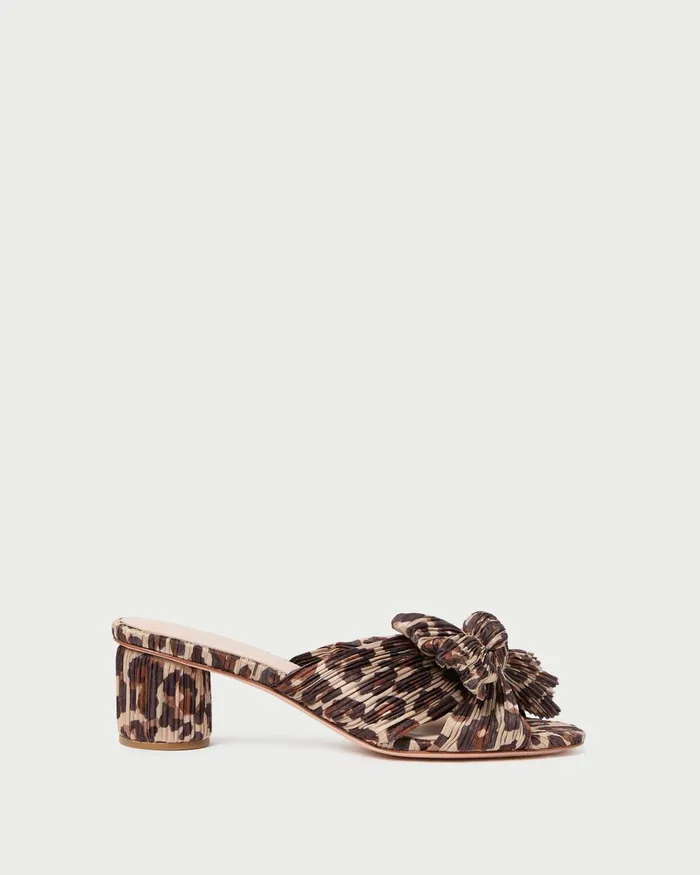 Women Heeled Sandals Loeffler Randall Emilia Leopard Pleated Bow Sandal Women Heeled Sandals Loeffler Randall Emilia Leopard Pleated Bow Sandal
