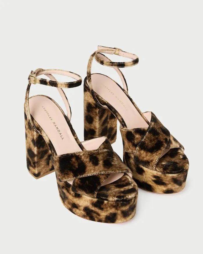 Women Heeled Sandals Loeffler Randall Loretta Leopard Velvet Platform Sandal Women Heeled Sandals Loeffler Randall Loretta Leopard Velvet Platform Sandal