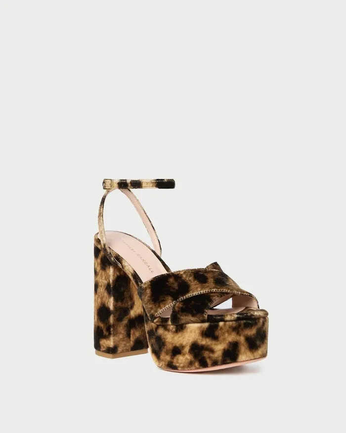 Women Heeled Sandals Loeffler Randall Loretta Leopard Velvet Platform Sandal Women Heeled Sandals Loeffler Randall Loretta Leopard Velvet Platform Sandal