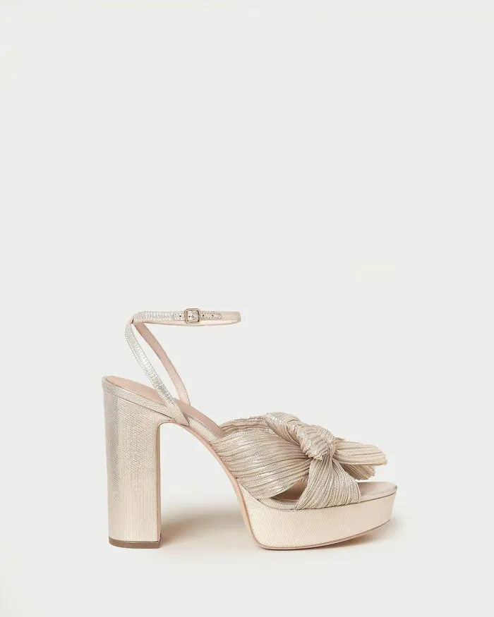 Women Heeled Sandals Loeffler Randall Natalia Platinum Platform Bow Heel Women Heeled Sandals Loeffler Randall Natalia Platinum Platform Bow Heel