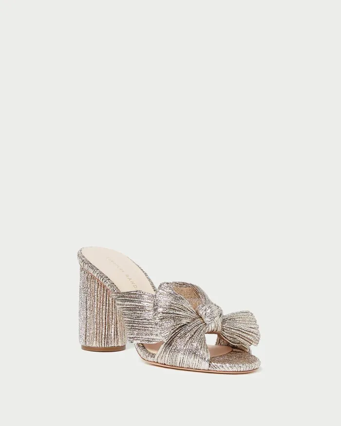 Women Heeled Sandals Loeffler Randall Penny Champagne Pleated Bow Heel L Heeled Sandals L Footwear Women Heeled Sandals Loeffler Randall Penny Champagne Pleated Bow Heel L Heeled Sandals L Footwear