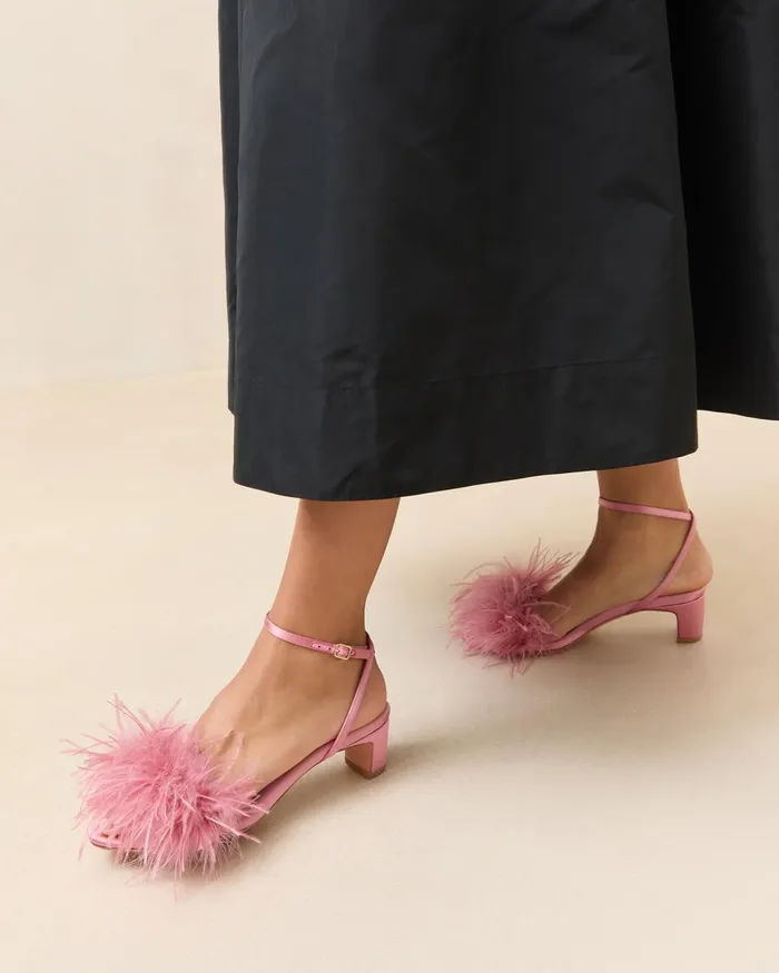 Women Heeled Sandals Loeffler Randall Senna Rose SatinFeather Sandal Women Heeled Sandals Loeffler Randall Senna Rose SatinFeather Sandal