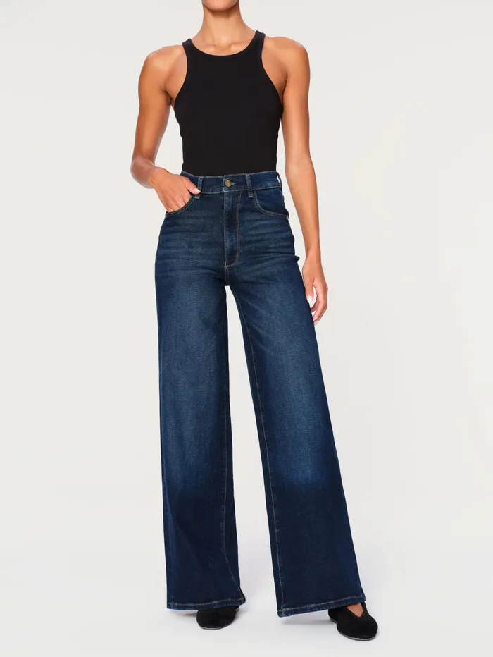 Women Hepburn Wide Leg High Rise Vintage 32034 Jeans DL1961 Tall