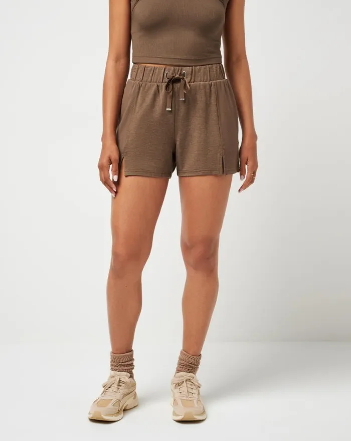 Women HIDDEN LOCAL SHORT Heather Cocoa Brown TravisMathew Shorts