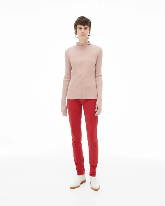 Women High Neck Rib Top Sorbet Helmut Lang Sweaters