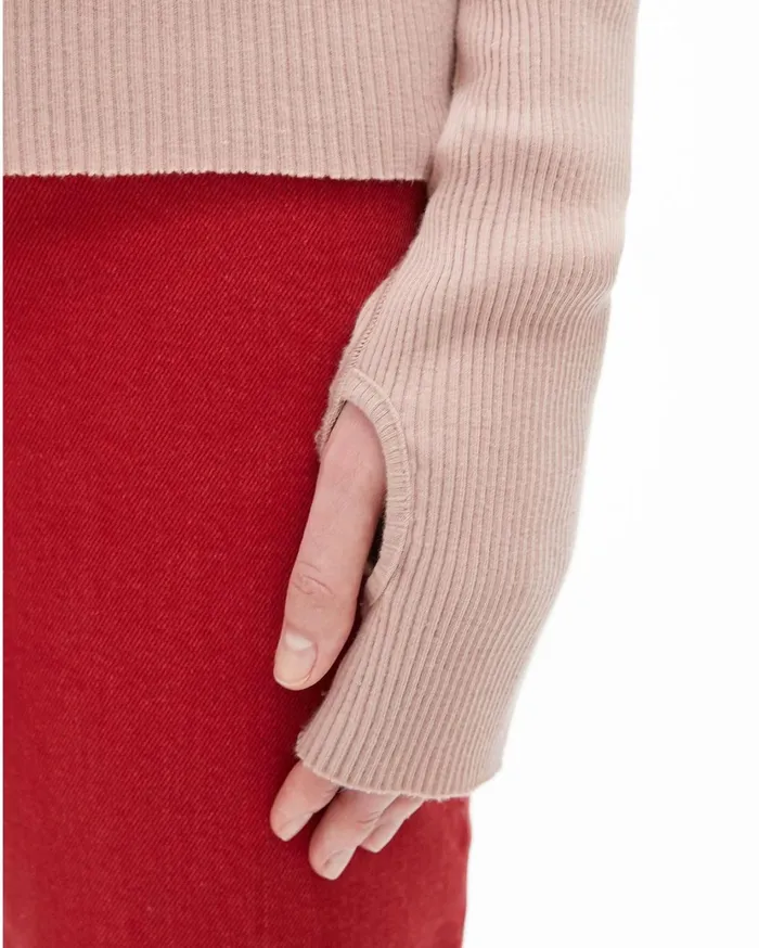 Women High Neck Rib Top Sorbet Helmut Lang Sweaters