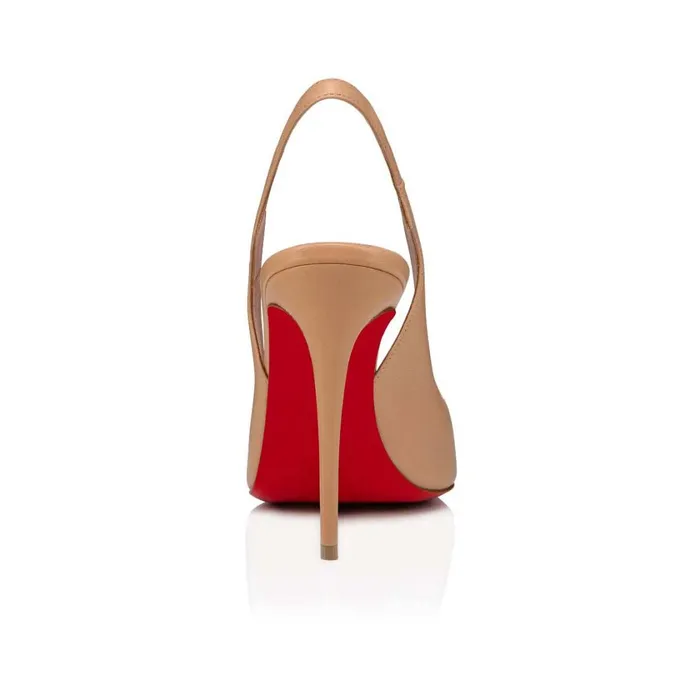 Women Hot Chick Sling 100 Mm Pumps 8211 Nappa Leather 8211 Nude 2 Nude Christian Louboutin Pumps