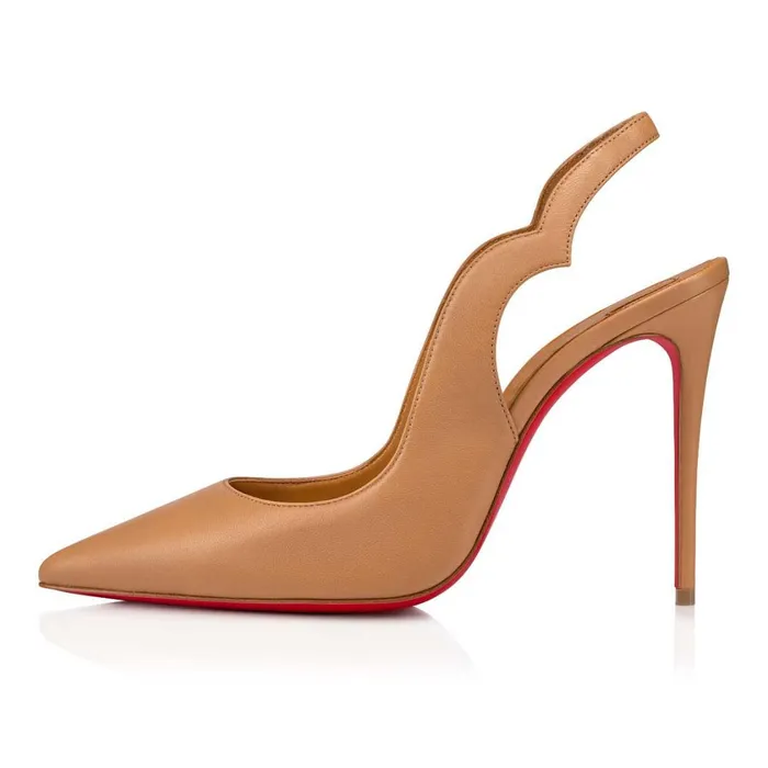 Women Hot Chick Sling 100 Mm Pumps 8211 Nappa Leather 8211 Nude 3 Nude Christian Louboutin Pumps