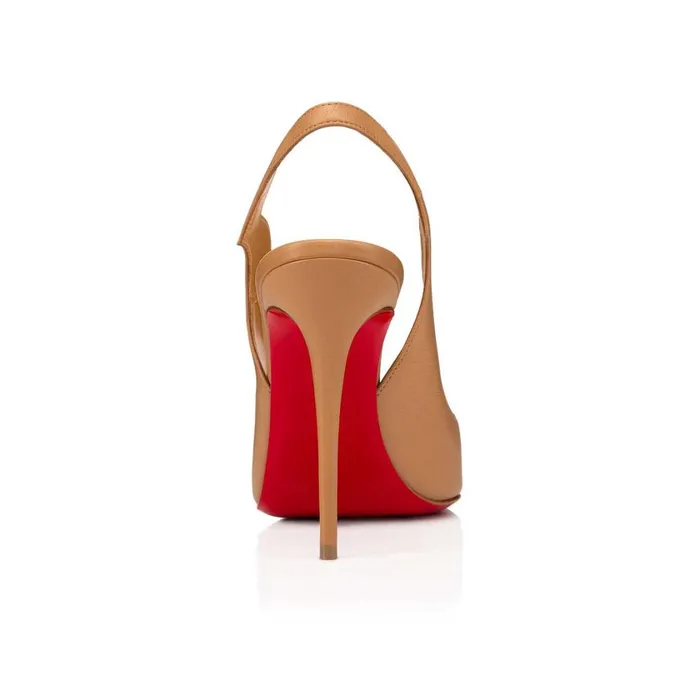 Women Hot Chick Sling 100 Mm Pumps 8211 Nappa Leather 8211 Nude 3 Nude Christian Louboutin Pumps
