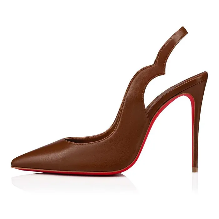 Women Hot Chick Sling 100 Mm Pumps 8211 Nappa Leather 8211 Nude 6 Nude Christian Louboutin Pumps