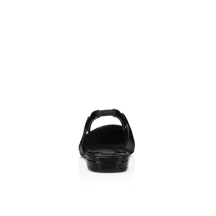Women Hot Chickita Sling Ballerinas 8211 Patent Leather 8211 Black Black Christian Louboutin Flats