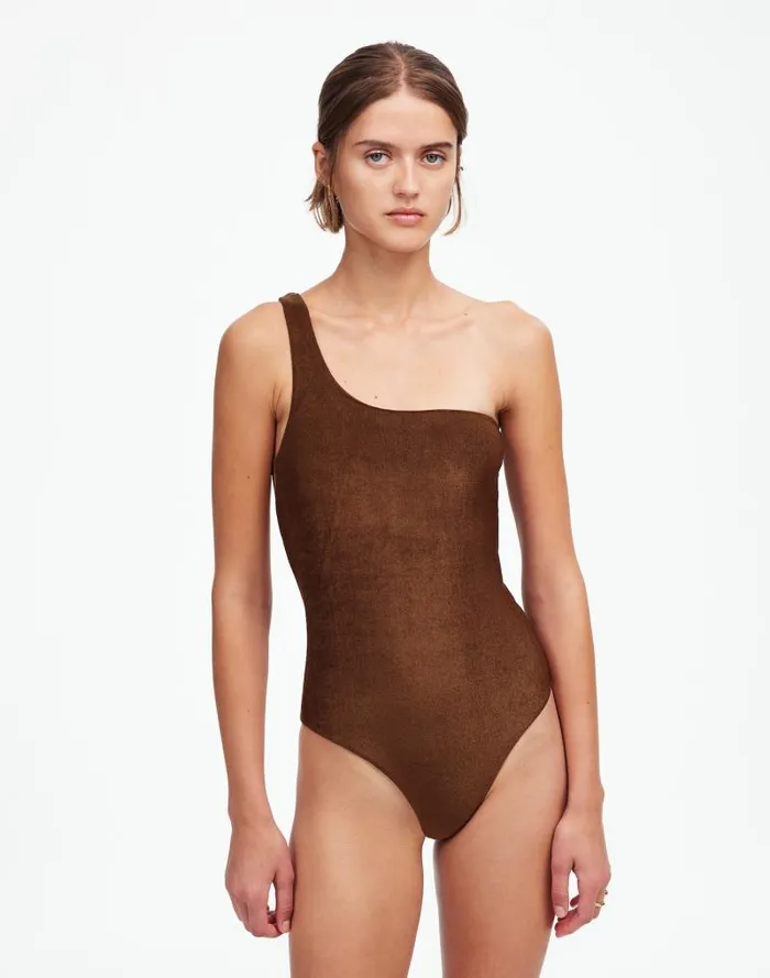 Women Jade Swim Evolve OnePiece Swimsuit Espresso Madewell Swim