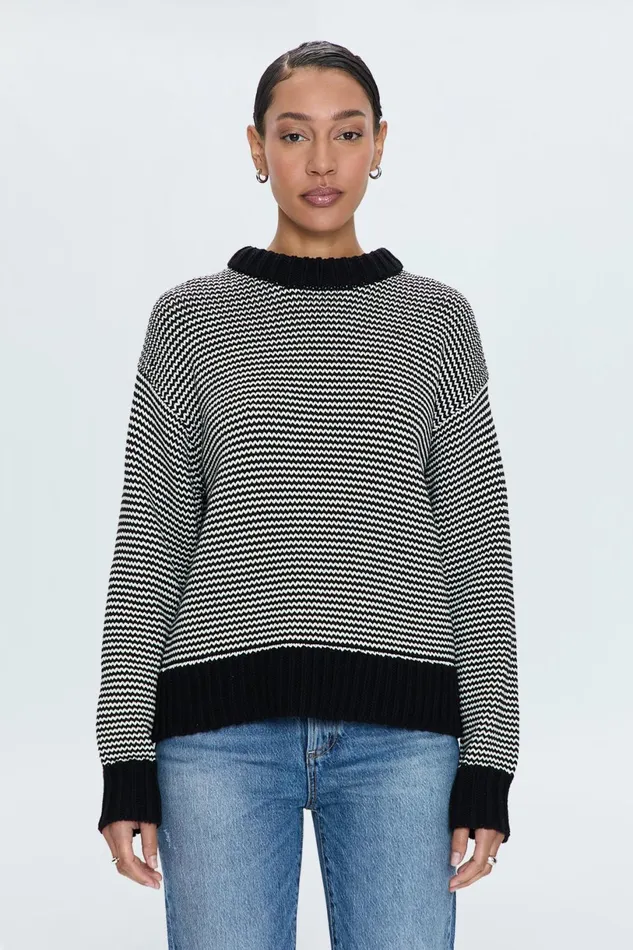 Women Jadine Sweater 8211 Midnight Stripe Pistola Denim Sweaters and Knits