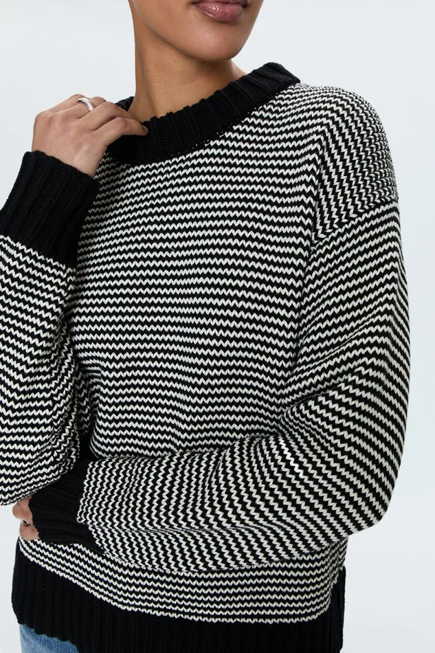 Women Jadine Sweater 8211 Midnight Stripe Pistola Denim Sweaters and Knits