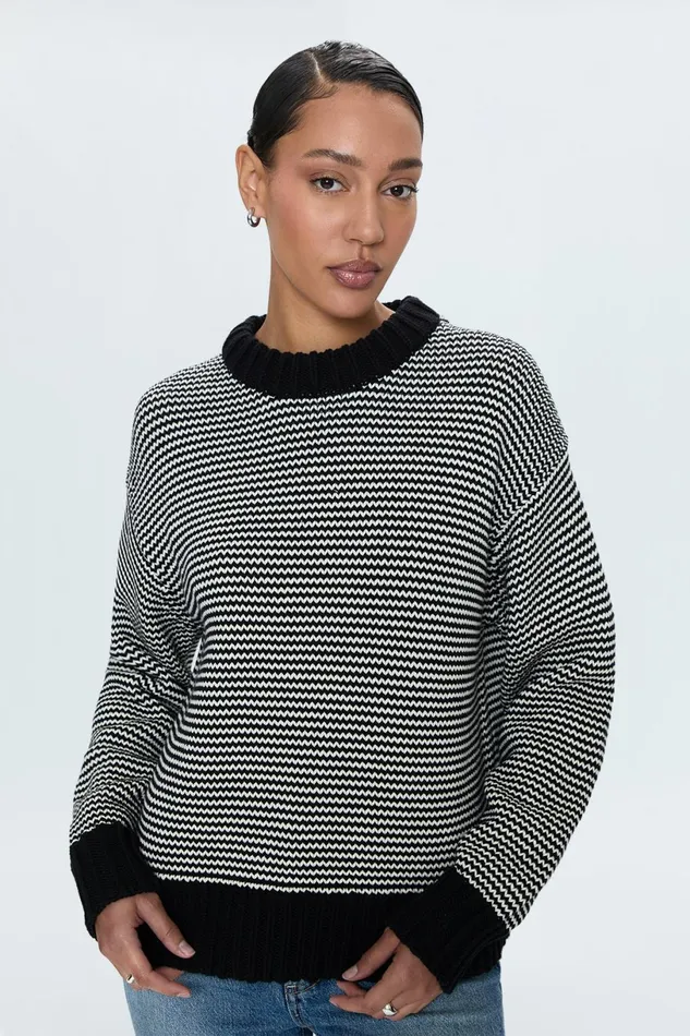 Women Jadine Sweater 8211 Midnight Stripe Pistola Denim Sweaters and Knits