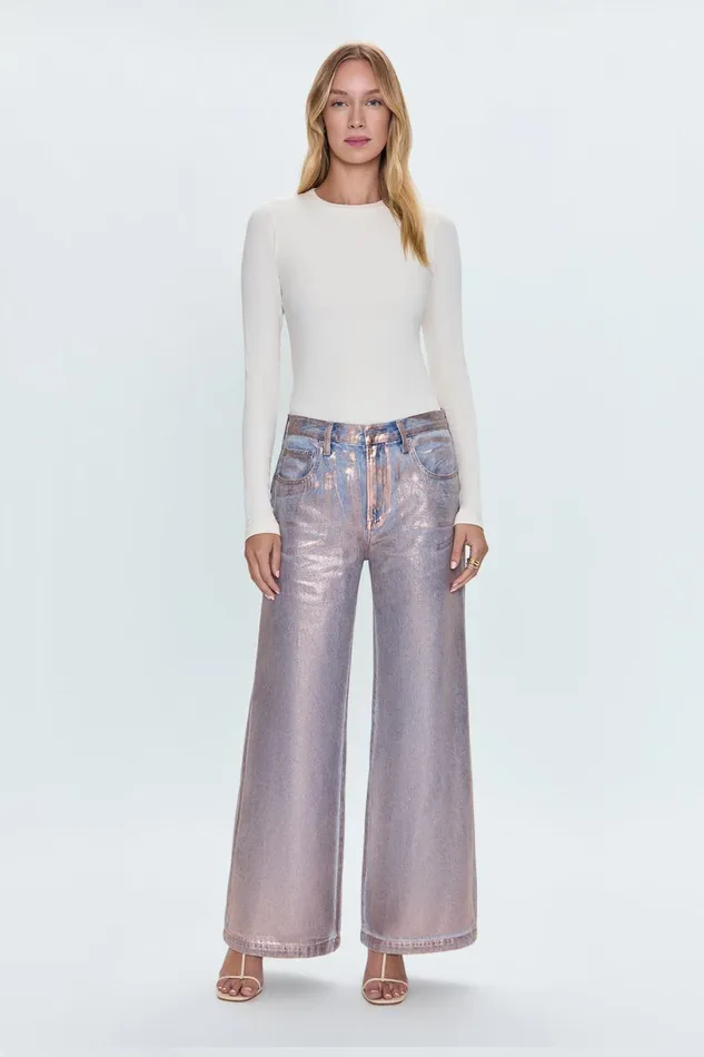 Women Jadyn Low Slung Palazzo Jean 8211 Tinsel Pistola Denim Pants