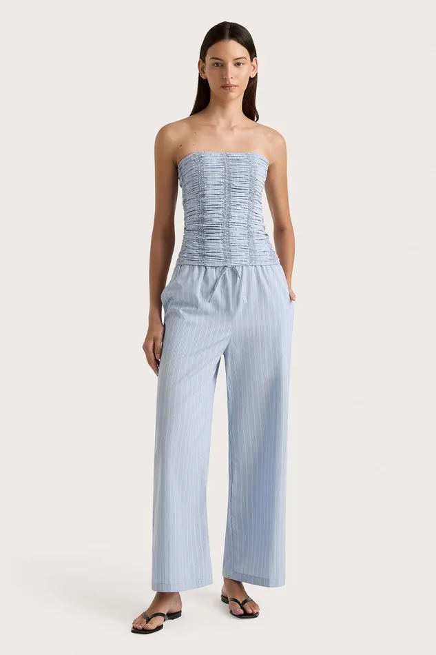 Women Jilliane Top Blue Pinstripe Faithfull The Brand Tops