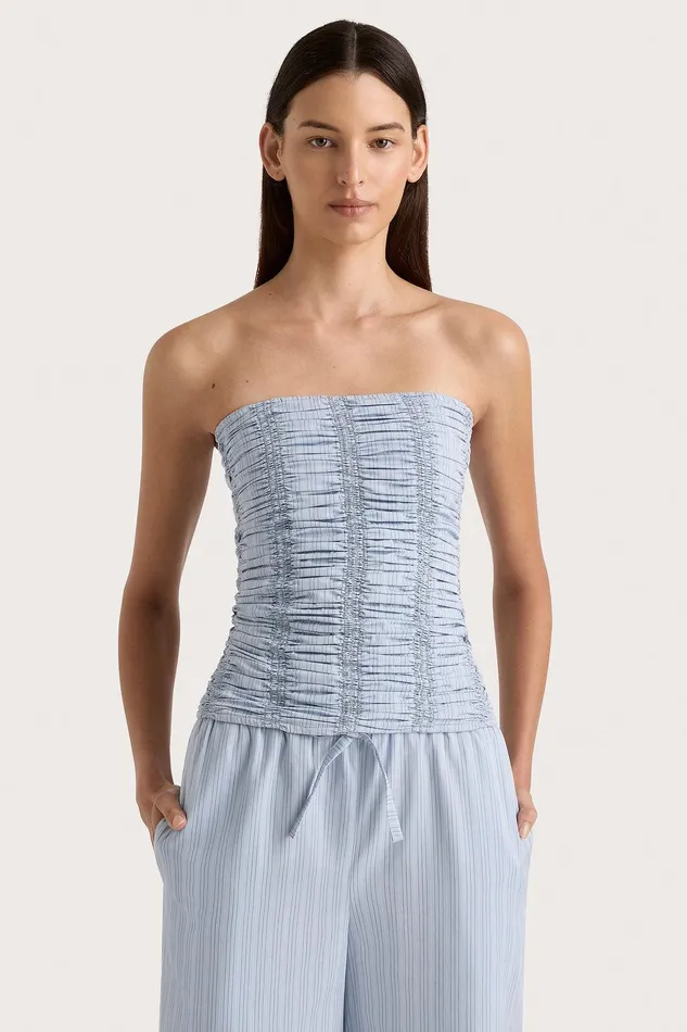 Women Jilliane Top Blue Pinstripe Faithfull The Brand Tops Women Jilliane Top Blue Pinstripe Faithfull The Brand Tops