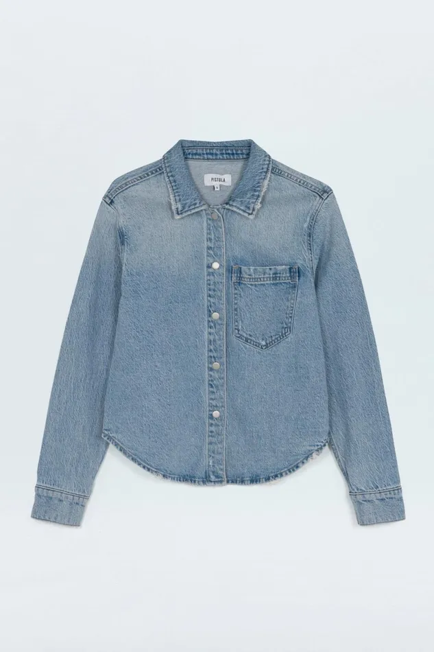 Women Jules Fitted Denim Shirt 8211 Scholar Vintage Pistola Denim Tops