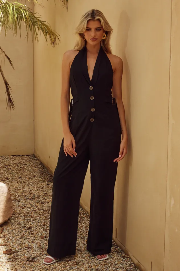 Women Jumpsuits Runaway The Label TARO JUMPSUIT Black
